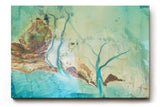 Sinus Art Wandbild 120x80cm Faszinierende Flussverzweigungen in türkisfarbenem Delta mit sandigen Uferformen