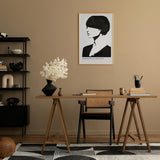 Paul Sinus Leinwandbild 80x120cm stilisiertes Frauenporträt in Schwarz-Weiß mit moderner Eleganz und abstrakter Tiefe – kunstvolles Leinwandbild