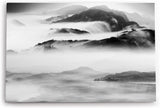 Paul Sinus Wandbild 120x80cm Chinesisch Berglandschaft Berge Fluss Nebel Schwarz Weiß