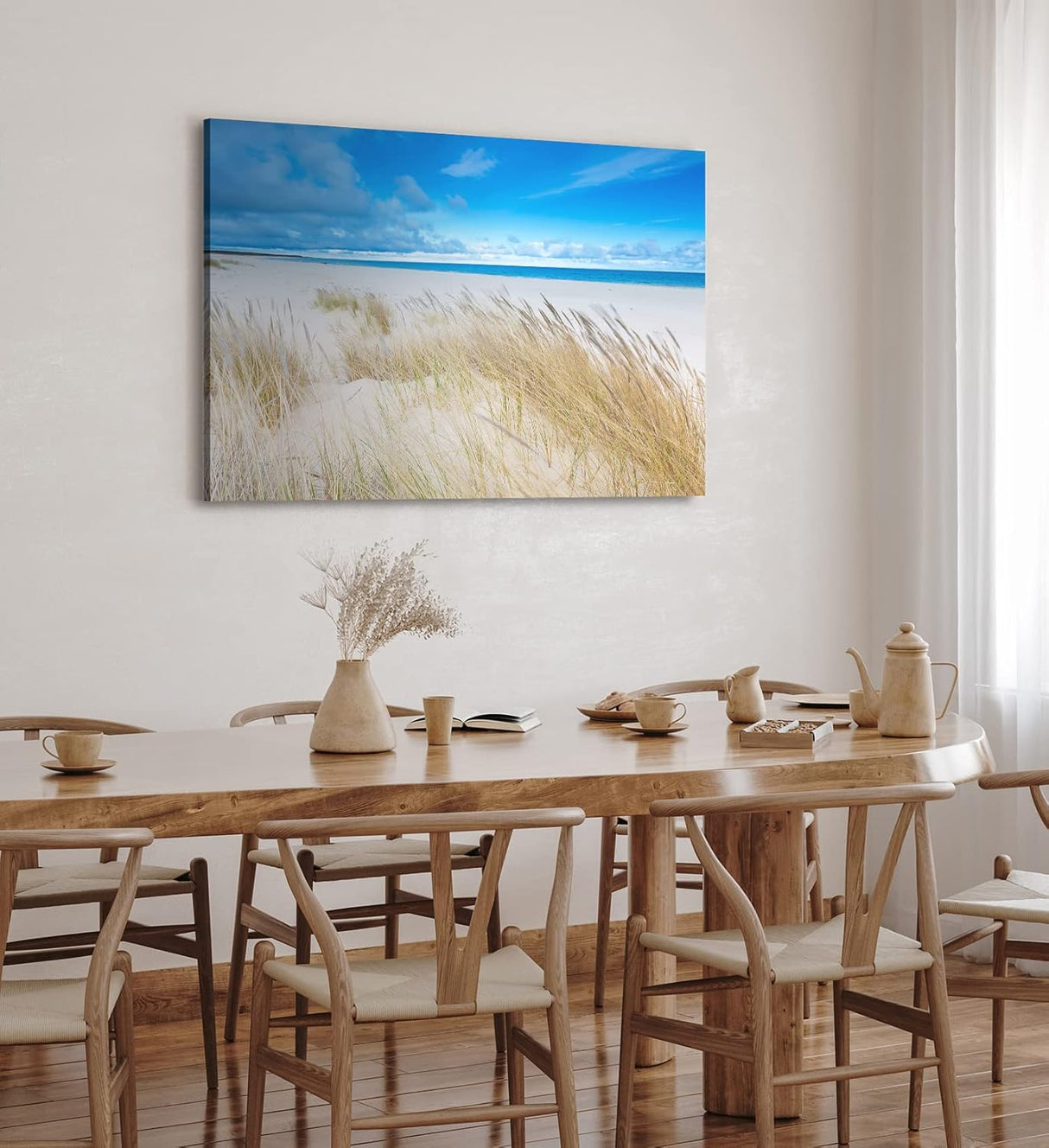 Paul Sinus Wandbild 120x80cm Ostsee Strand Sandstrand Meer blauer Himmel Sommer