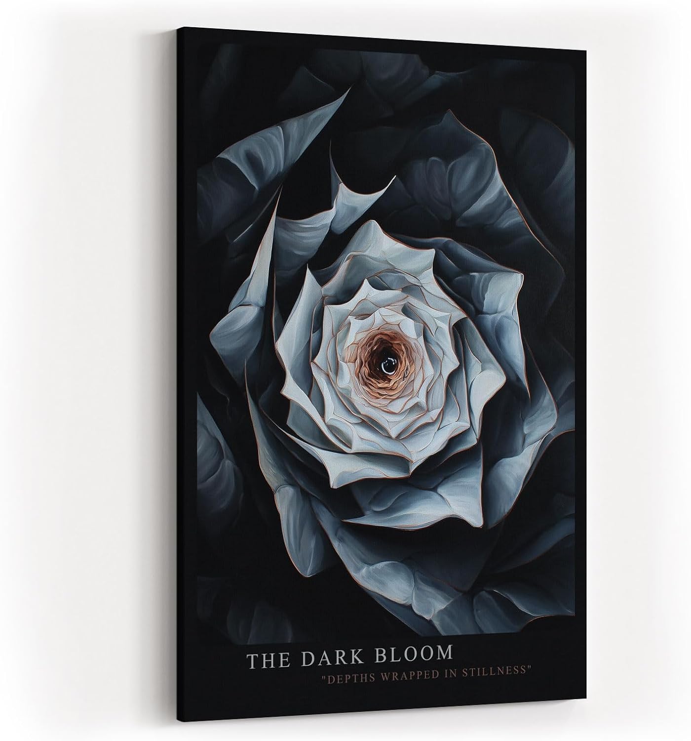 Paul Sinus Wandbild in 40x60cm The Dark Bloom – Detailliertes Blumenmotiv in dunklen und kühlen Farbtönen