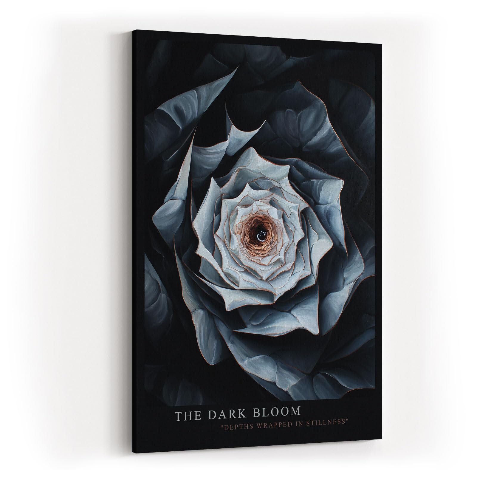 Paul Sinus Wandbild in 40x60cm The Dark Bloom – Detailliertes Blumenmotiv in dunklen und kühlen Farbtönen