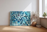 Sinus Art Wandbild 120x80cm Blütenpracht in kühlem Blau – faszinierende Komposition mit beruhigender Ausstrahlung