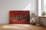 Sinus Art Wandbild 120x80cm Hochsättigtes Rot in Kombination mit natürlichen Brauntönen schafft ein warmes und dynamisches Raumerlebnis