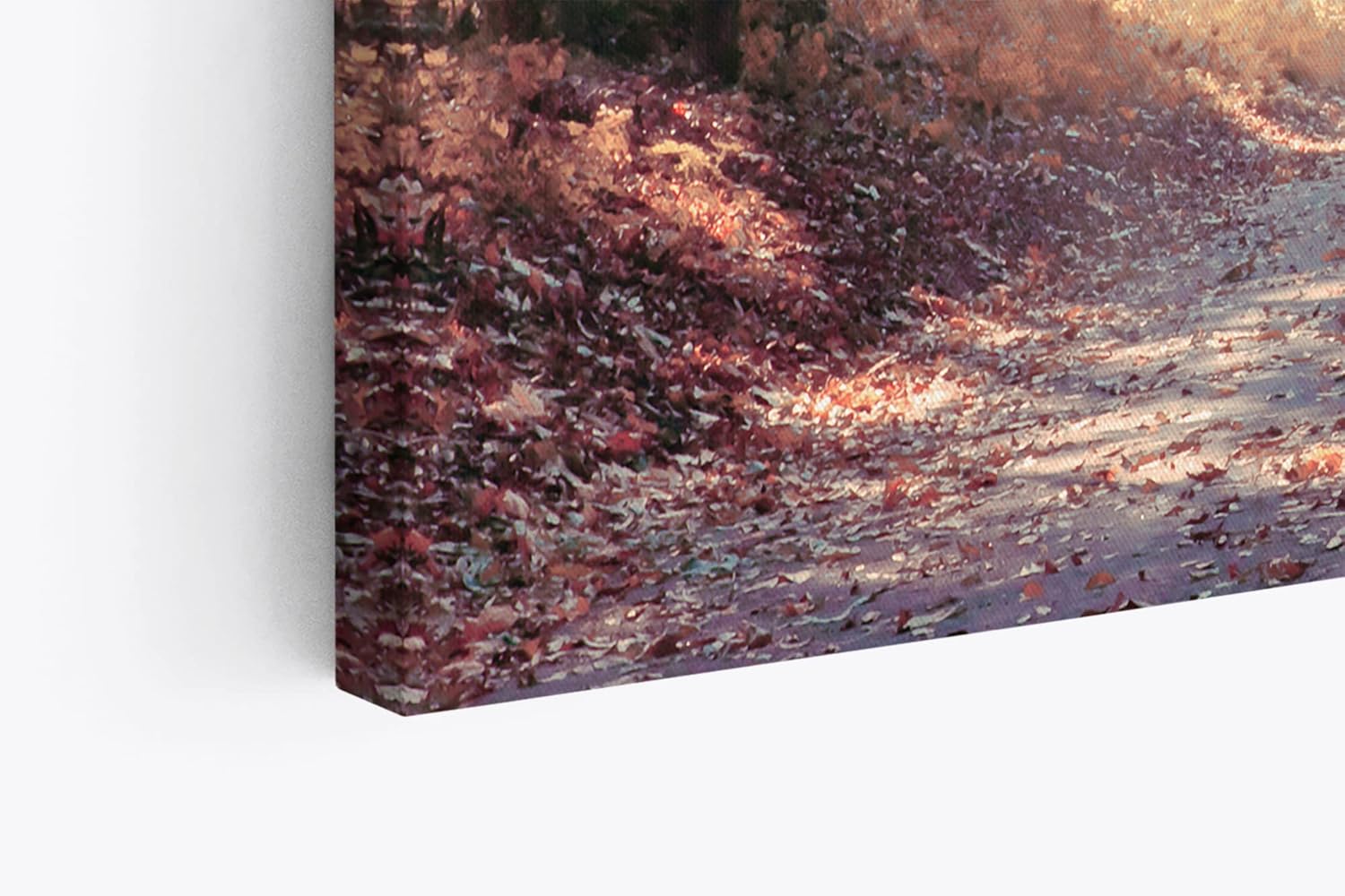 Paul Sinus Wandbild 120x80cm Wald Waldweg Natur Bäume Sonnenstrahlen Herbst
