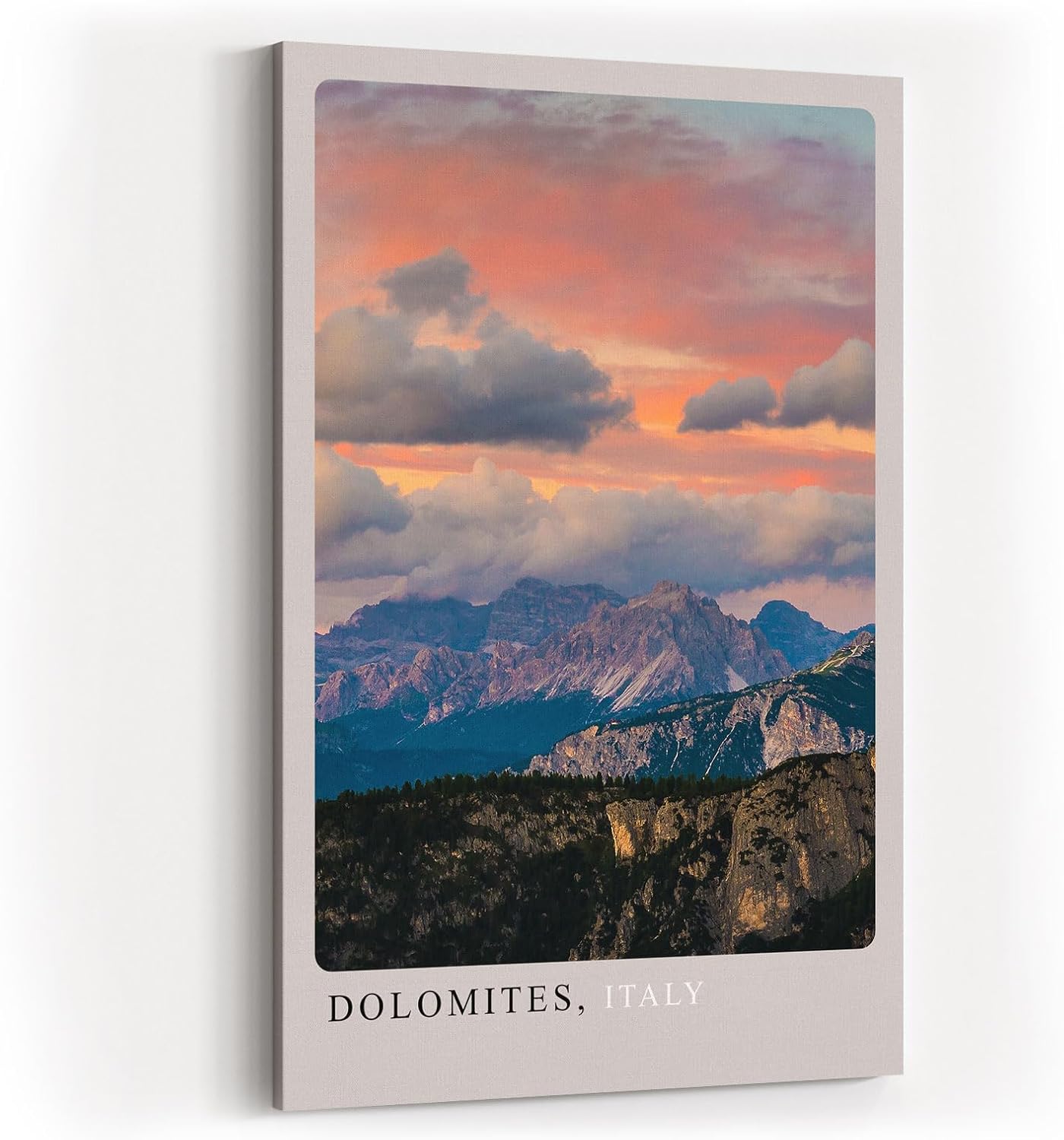 Paul Sinus Kunstdruck 40x60cm Dolomiten bei Sonnenuntergang – dramatische Wolken über italienischem Bergpanorama
