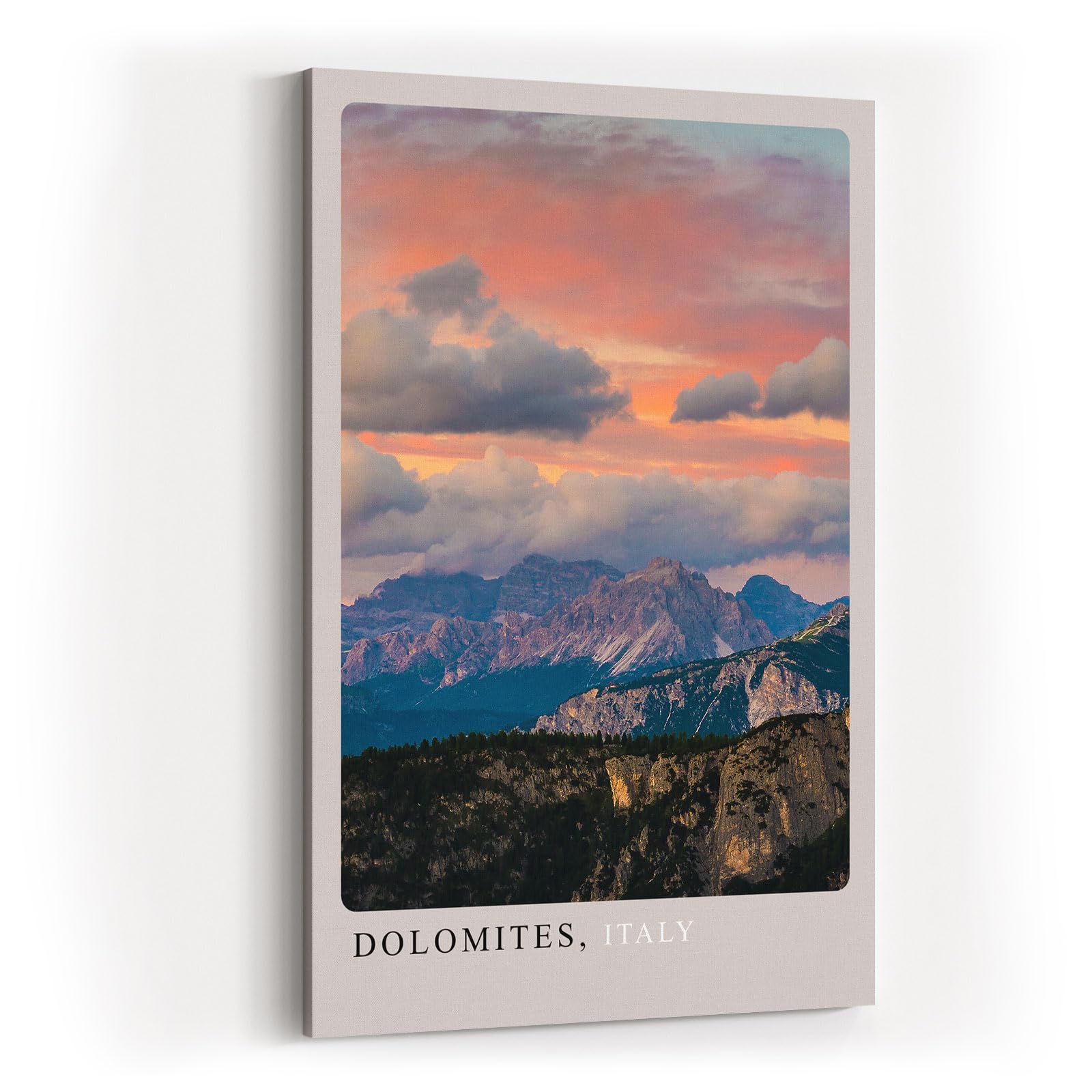 Paul Sinus Kunstdruck 40x60cm Dolomiten bei Sonnenuntergang – dramatische Wolken über italienischem Bergpanorama