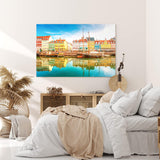 Paul Sinus Wandbild 120x80cm Kopenhagen Dänemark Boote bunte Häuser Promenade