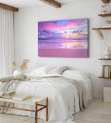 Paul Sinus Wandbild 120x80cm Sonnenuntergang Horizont Ozean Rosa Himmel