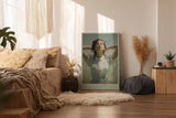 Paul Sinus Wandbild in 40x60cm Warmth and Stillness – Strahlendes Porträt einer jungen Frau im Sonnenlicht, moderne Bilder in sanften Naturtönen, sommerlich und beruhigend