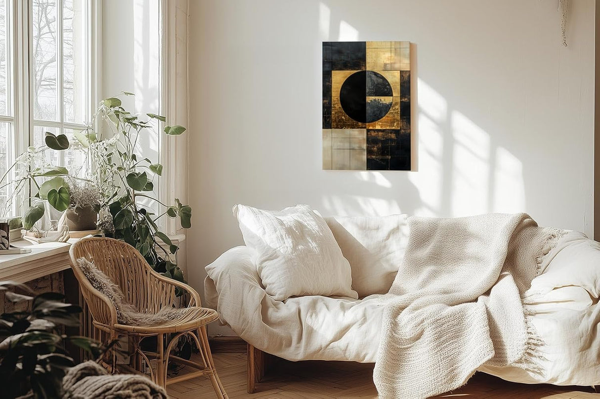 Paul Sinus 60x90cm Wandbild, Meisterhaftes Design in Fokusgeometrie – Kontrastvolle Harmonie trifft auf Ästhetik