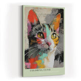 Paul Sinus Wandbild in 40x60cm Colorful Cutie – farbenfrohes Katzenportrait in moderner Maltechnik für kreative Wohnraumgestaltung