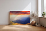 Sinus Art Wandbild 120x80cm Imposanter Sonnenaufgang mit leuchtendem Horizont und tiefer Perspektive