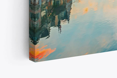 Paul Sinus Wandbild 120x80cm Vierwaldstättersee Luzern Schweiz Holzbrücke Sonnenuntergang