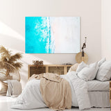 Paul Sinus Wandbild 120x80cm Luftaufnahme Strand Blau Meer Wellen Vogelperspektive