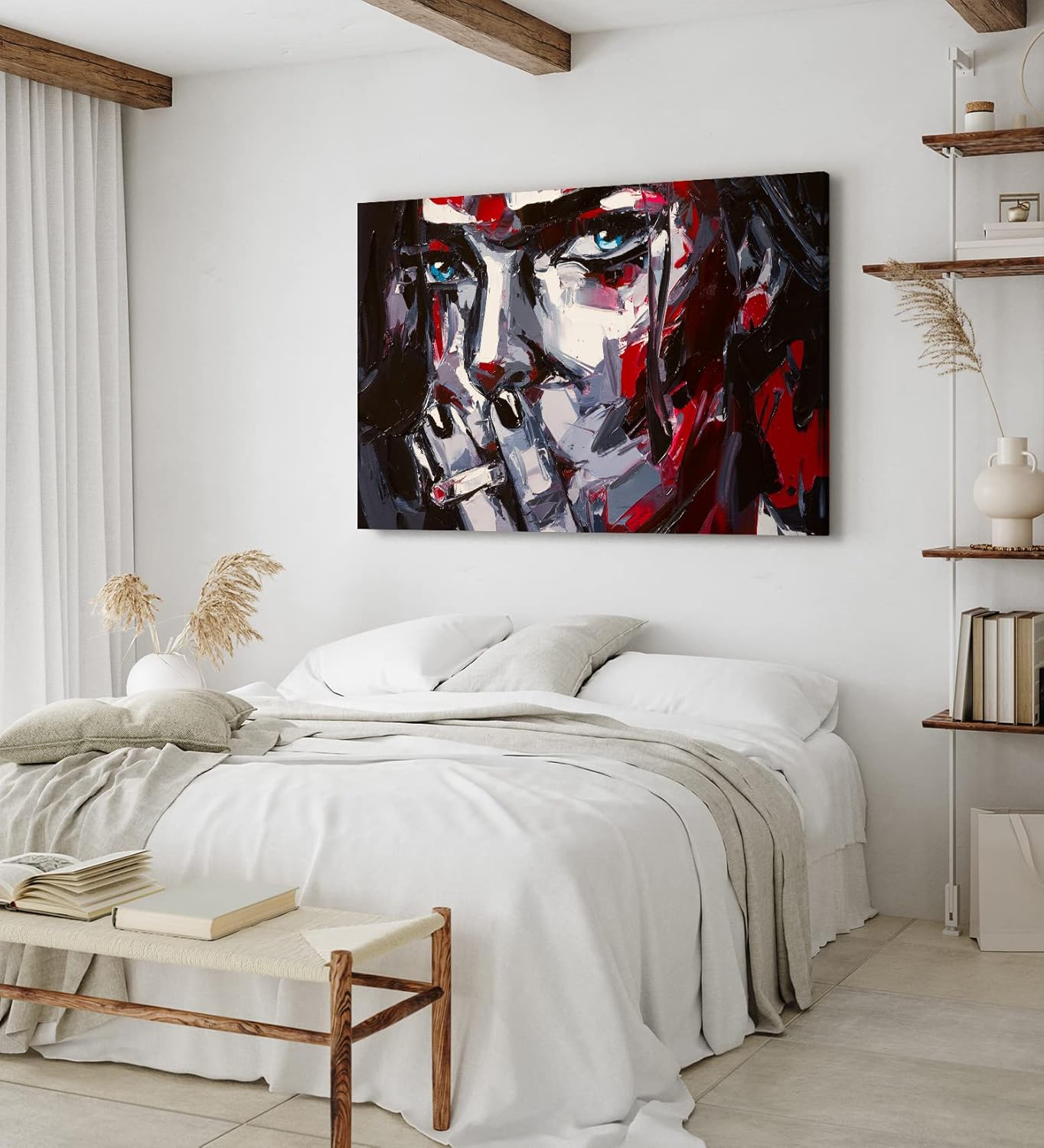 Paul Sinus Wandbild 120x80cm Junge Frau Porträt Abstrakt Kunstvoll Feminin Zigarette