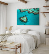 Paul Sinus Wandbild 120x80cm Insel in Herzform Malediven Türkis Meer Herz