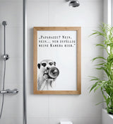 Paul Sinus Poster/Leinwandbild/Rahmenoption Lustiges Erdmännchenbild – Witzige Klo-Deko fürs Gäste-WC – Perfekt für Humorvolle