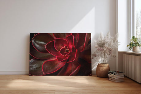 Sinus Art Wandbild 120x80cm Tiefe Rottöne mit natürlichem Glanz und faszinierender Formgebung der Blätter