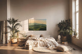 Sinus Art Wandbild 120x80cm Sanftes Hügelland mit Lichtstimmung für beruhigende und naturnahe Raumwirkung