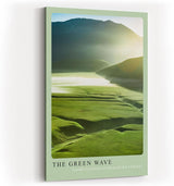 Paul Sinus Kunstdruck 40x60cm The Green Wave – Sanfte Landschaft in fließendem Licht