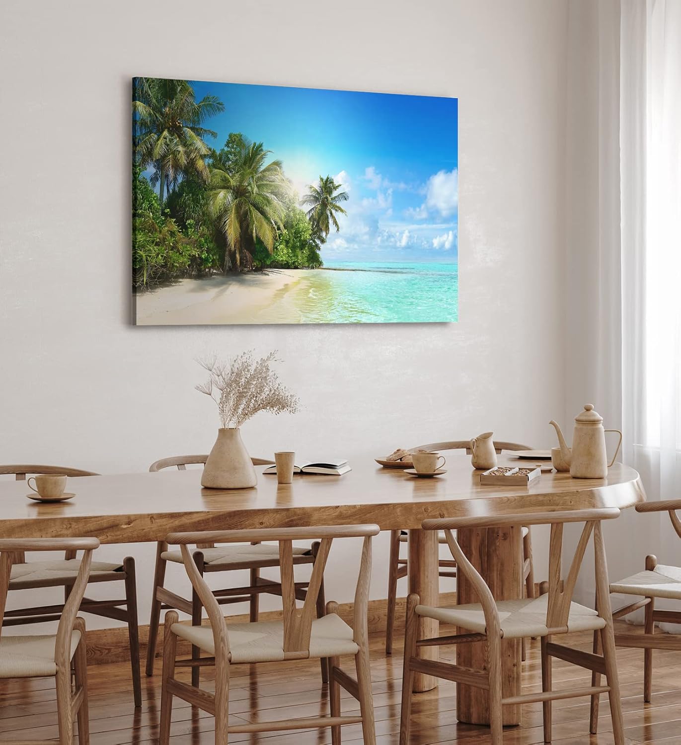 Wandbild 120x80cm Karibik Südsee Palmen Strand Meer Sommer Sonne