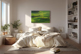 Sinus Art Wandbild 120x80cm Atemberaubende Landschaft der Toskana mit sanften Hügeln und typisch italienischer Architektur