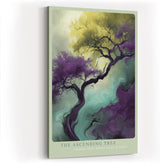 Paul Sinus Wandbild in 40x60cm The Ascending Tree – Künstlerische Darstellung eines aufstrebenden Baumes in leuchtenden Farbverläufen
