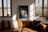 Paul Sinus Wandbild in 40x60cm The Dance of Light – abstrakte Lichtkomposition in fließenden Regenbogenfarben für kreative und moderne Raumgestaltung