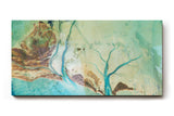 Sinus Art Wandbild 120x80cm Faszinierende Flussverzweigungen in türkisfarbenem Delta mit sandigen Uferformen