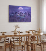 Paul Sinus Wandbild 120x80cm Afrika Landschaft Wildnis Zebras Gnus Herden Vollmond