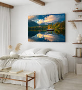 Paul Sinus Wandbild 120x80cm See Berge Bergsee Natur Boot Berglandschaft