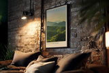 Paul Sinus Kunstdruck 40x60cm Green Horizons Hügel Sonnenaufgang Morgenstimmung Natur Lichtstimmung