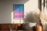 Paul Sinus Wandbild in 40x60cm Pink Horizon mit farbintensivem Sonnenaufgangshimmel in Pinkund Blautönen für moderne Wandgestaltung
