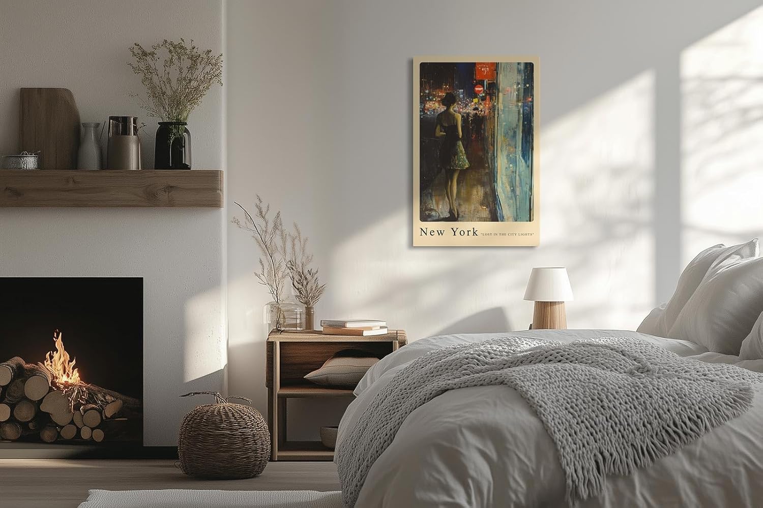 Paul Sinus Leinwandbild 60x90cm Leinwandbild New York City Nachtleben urbane Eleganz moderne Kunst geheimnisvolle Atmosphäre Lichter der Stadt