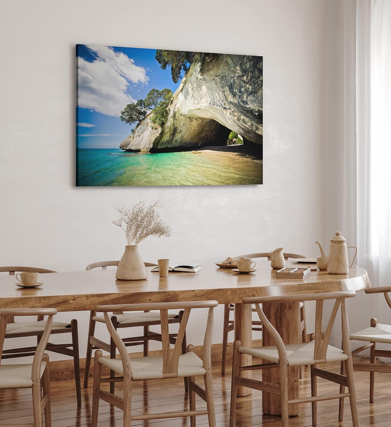 Paul Sinus Wandbild 120x80cm Kia Ora Neuseeland Meer Sommer Felsen Wolken