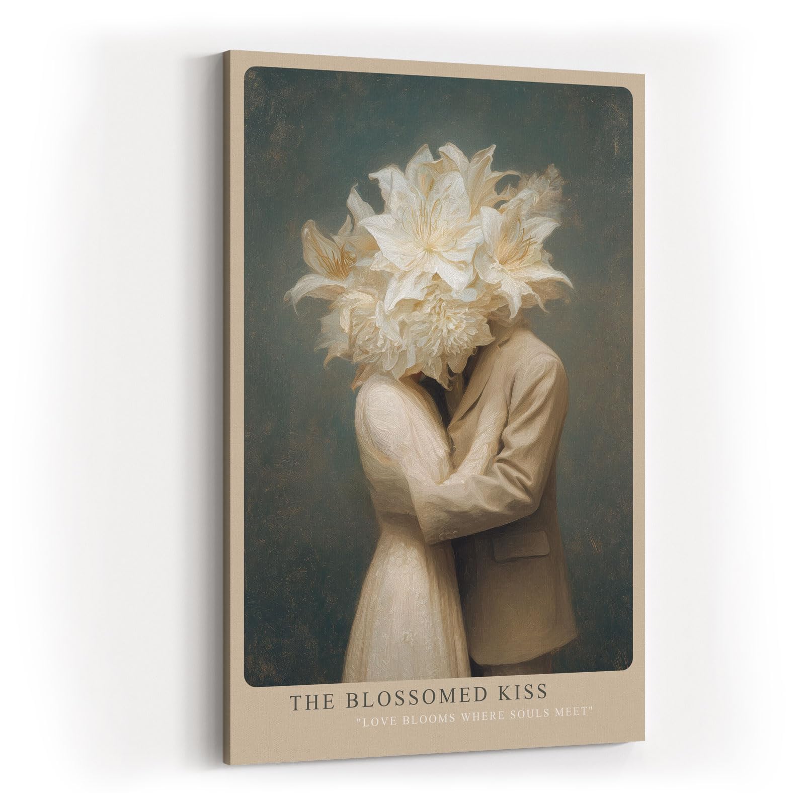 Paul Sinus Wandbild in 40x60cm The Blossomed Kiss – Romantische Kunst mit blühenden Lilienköpfen in zarten Farbtönen für stilvolle Wohnakzente