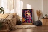 Paul Sinus Wandbild in 40x60cm Jimi's Electric Universe Buntes Musikerportrait mit intensiven Farbverläufen