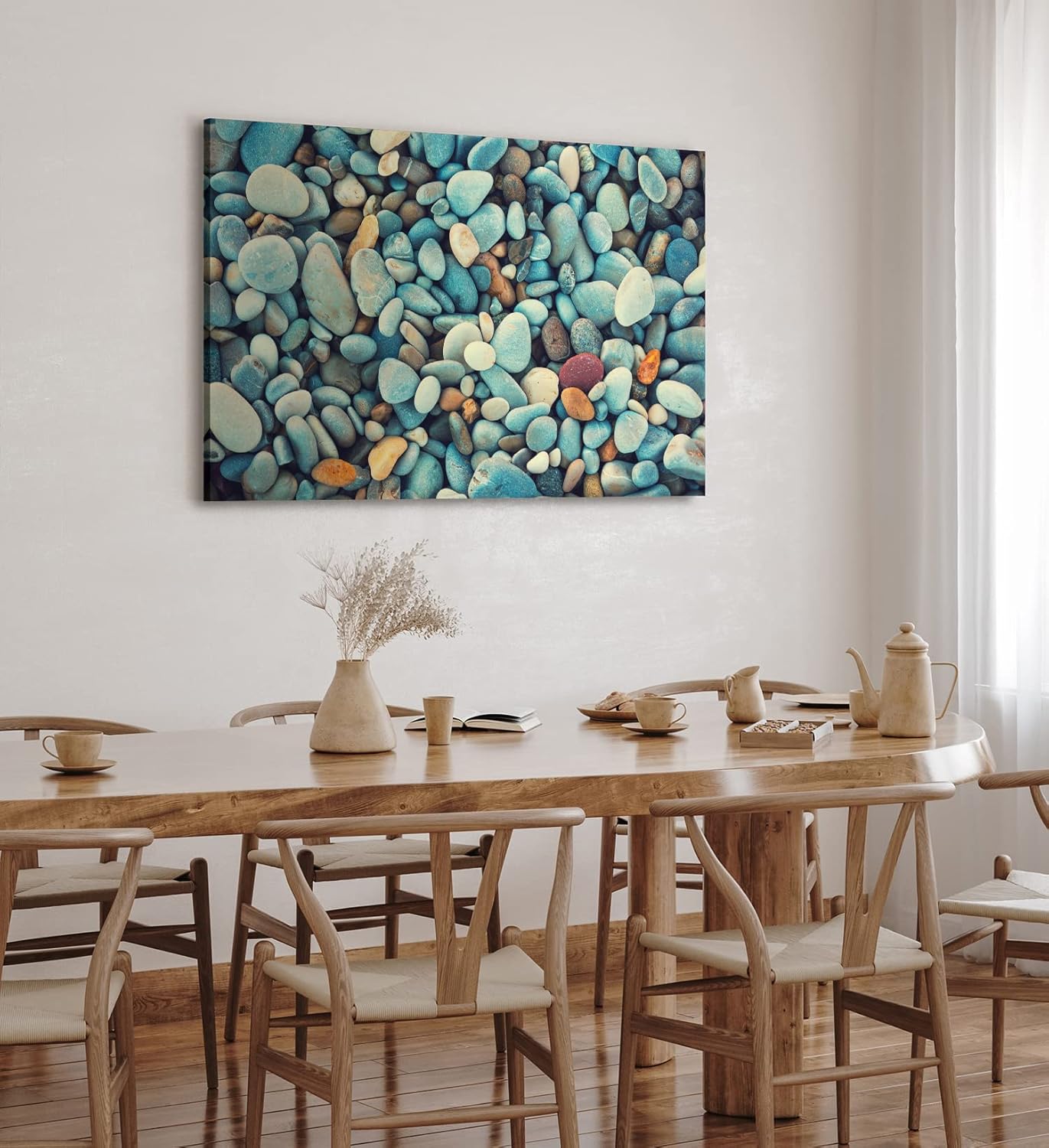 Paul Sinus Wandbild 120x80cm Runde Steine Strand Fotokunst Kunstvoll Modern