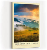 Paul Sinus Kunstdruck 40x60cm Mountain Lightfields Sonnenaufgang Berglandschaft Natur Himmel Nebel Panorama