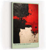 Paul Sinus Wandbild in 40x60cm The Fracture Point – Kraftvolle abstrakte Kunst in Rot, Schwarz und Weiß mit markanten Farbflächen