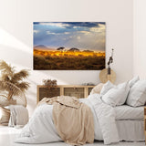 Paul Sinus Wandbild 120x80cm Elefantenherde Elefanten Afrika Wildnis Sonnenuntergang