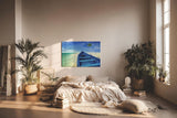 Sinus Art Wandbild 120x80cm Das Boot in der Bildmitte lenkt den Blick hinaus aufs offene Meer und vermittelt Fernweh