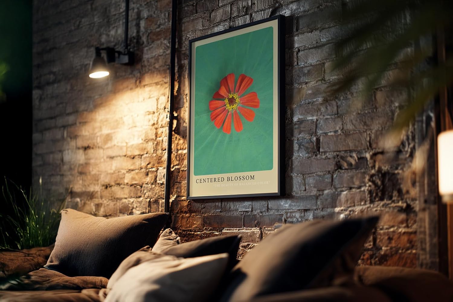 Paul Sinus Kunstdruck 40x60cm Blume Makro Lotus Balance grün rot Centered Blossom