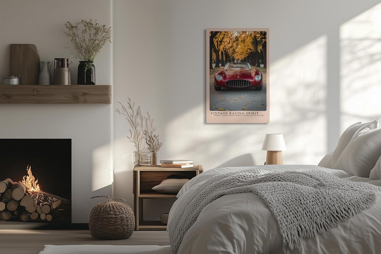 Paul Sinus Leinwandbild 60x90cm Vintage Racing Spirit Klassischer Rennwagen Herbstliche Eleganz Zeitlose Automobilkunst