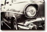 Sinus Art Wandbild 120x80cm Ästhetische Nahaufnahme eines ikonischen Oldtimers mit glänzendem Chrom