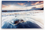 Paul Sinus Wandbild 120x80cm Meer Wellen Strand Himmel Natur Horizont Sonnenstrahl