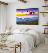 Paul Sinus Wandbild 120x80cm Heißluftballons über Berge Berglandschaft Himmel Sonnenuntergang