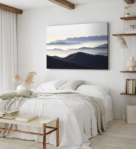 Paul Sinus Wandbild 120x80cm Berge Gebirge Bergkette Natur Nebel Landschaft