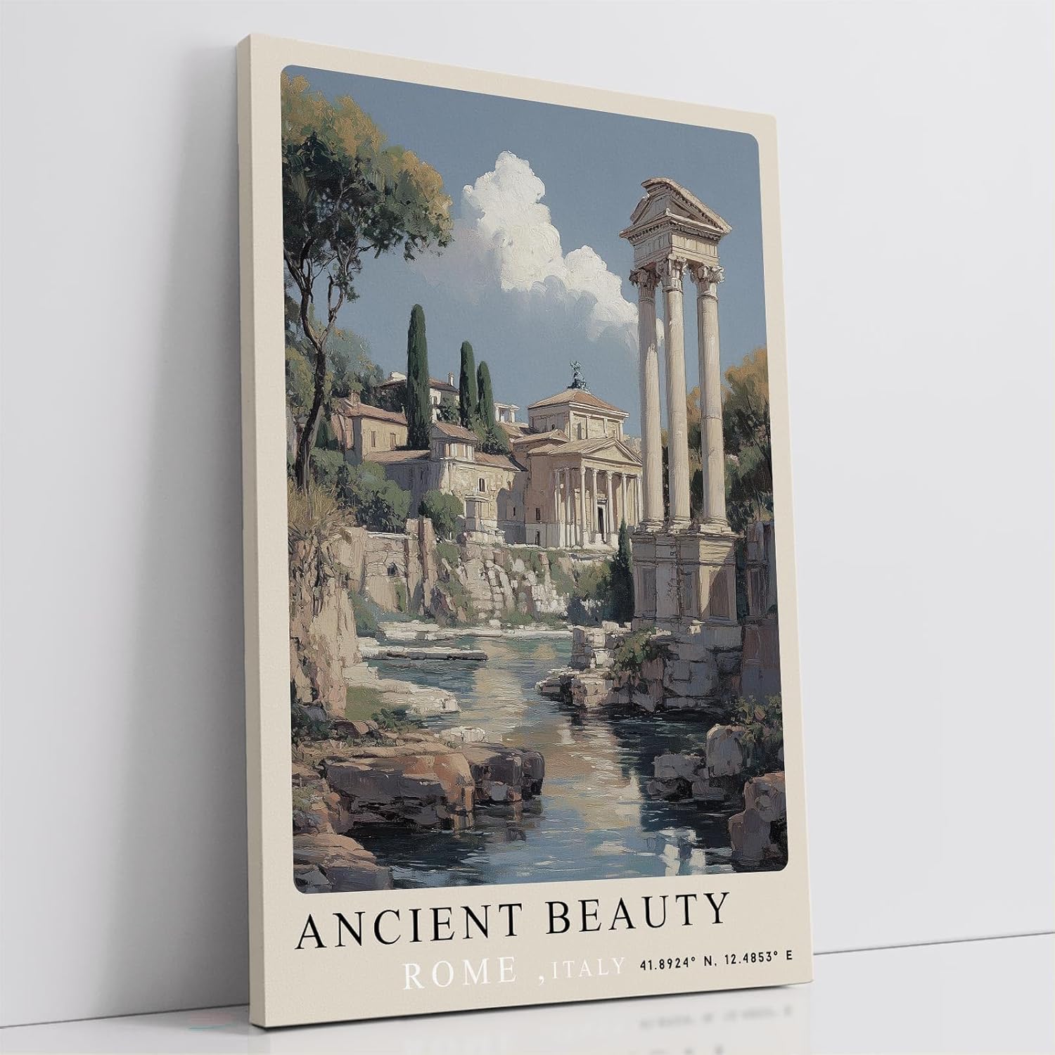 Paul Sinus Leinwandbild 40x60cm Ancient Beauty – Rom, Antike, Architektur, Ruinen, Historisch, Klassisch, Erbe, Italien, Monument, Kultur, Geschichte